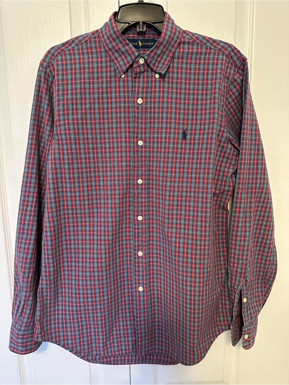 Ralph Lauren Plaid Button-Down Shirt in Red and Blue